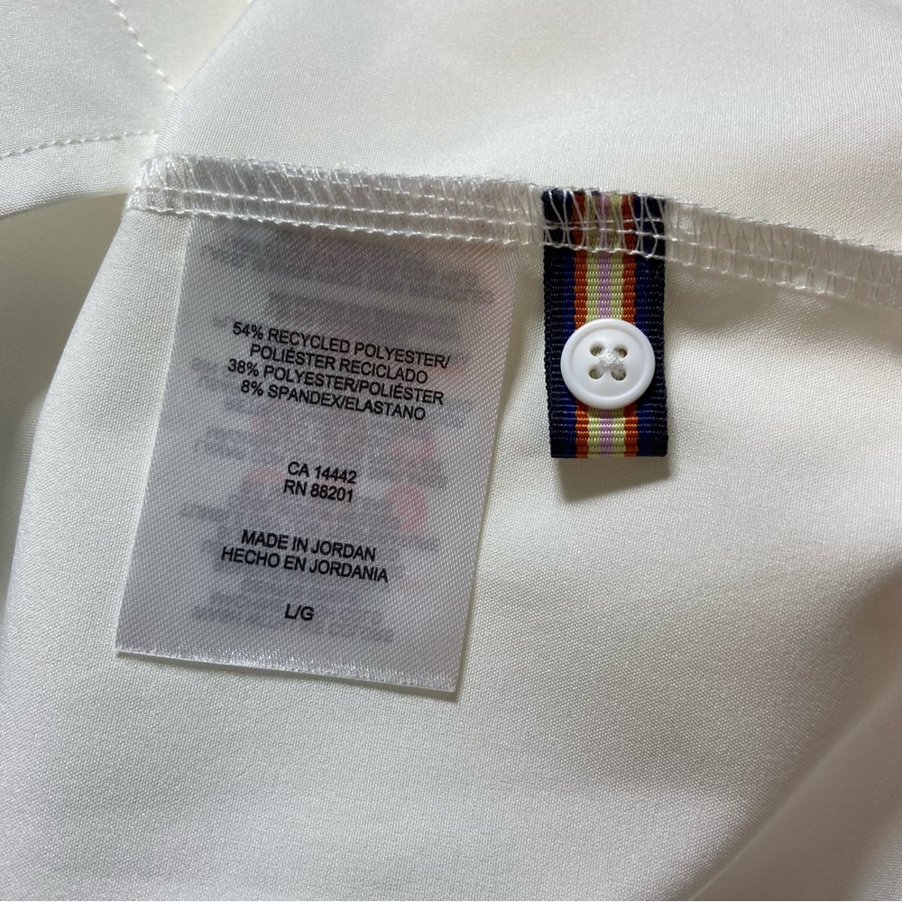 New NWT Modern Ambition White Button-Up Shirt Delightfully Technical Traveler L - Picture 13 of 15